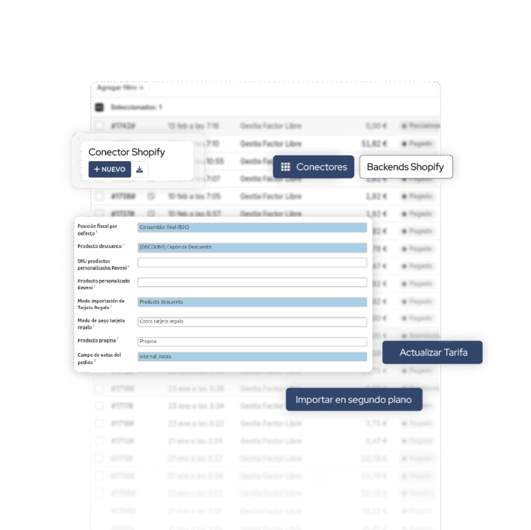 Configuración del conector Shopify base