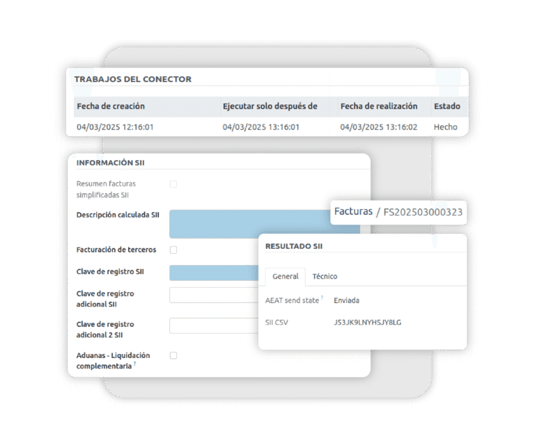 Envío de facturas al Suministro Inmediato de Información (SII) de la AEAT desde ERP