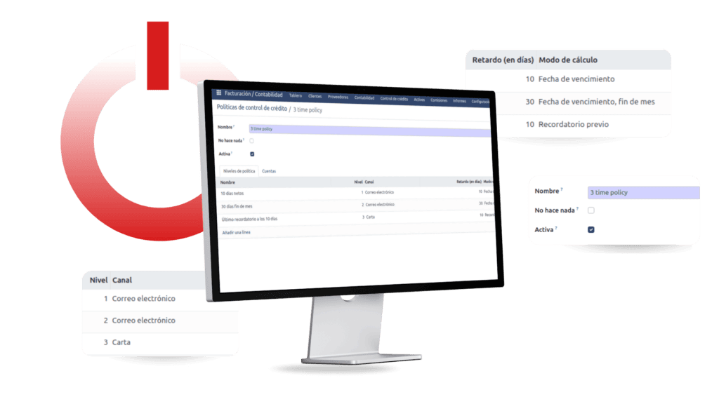 Pantalla ERP gestión de pedidos con control de riesgo de clientes